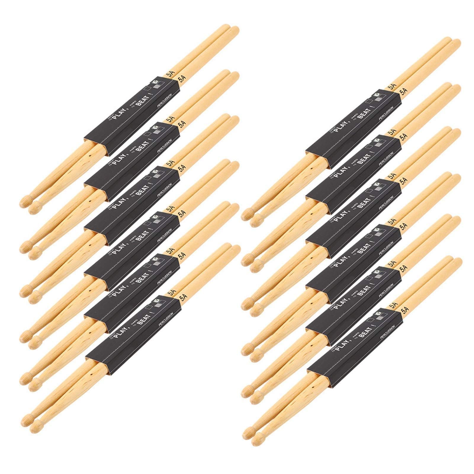 Profesional 12 Pares de Baquetas Madera de Arce Caja de Tambor Palo de Tambor Martillo de Tambor Palo de Tambor de Baquetas para Cajas y bater¡§AAS Accesorios