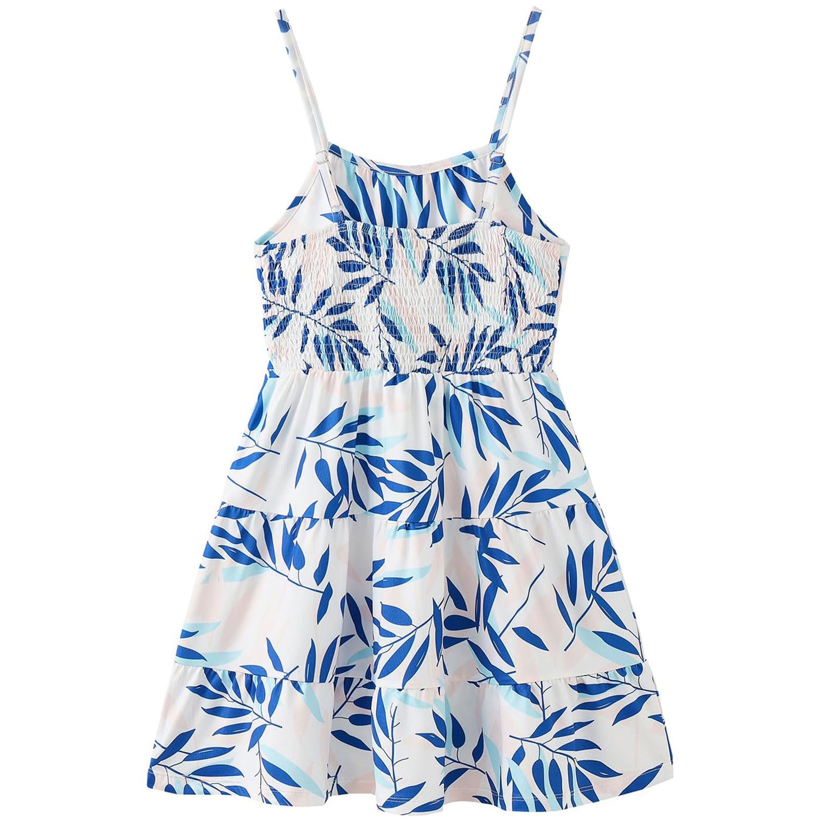 Vestito estivo da ragazza floreale Boho Spaghetti Strap Abiti Casual Spiaggia Hawaiian Flowy Mini Sundress Bambini Senza Maniche A Line Dress