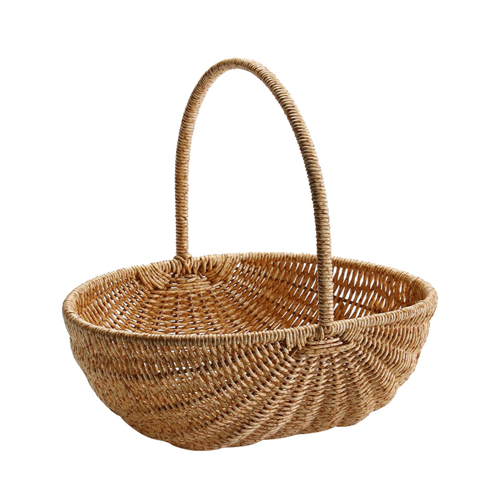 Cesta Multiusos De Ratán Para Frutas Y Picnic
