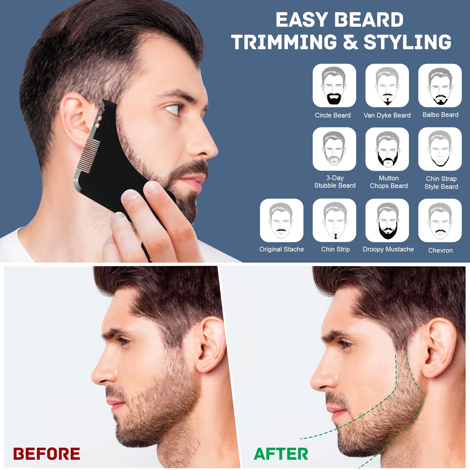 Kit Barbe Homme, Beesjuy Coffret Barbe Homme, Cadeau Noel Homme, Entretien Barbe Kit Soins Barbe Pour Hommes Avec Huile, Crème, Shampoing, Brosse à Poils, Peigne, Ciseaux, Peigne de Coiffage