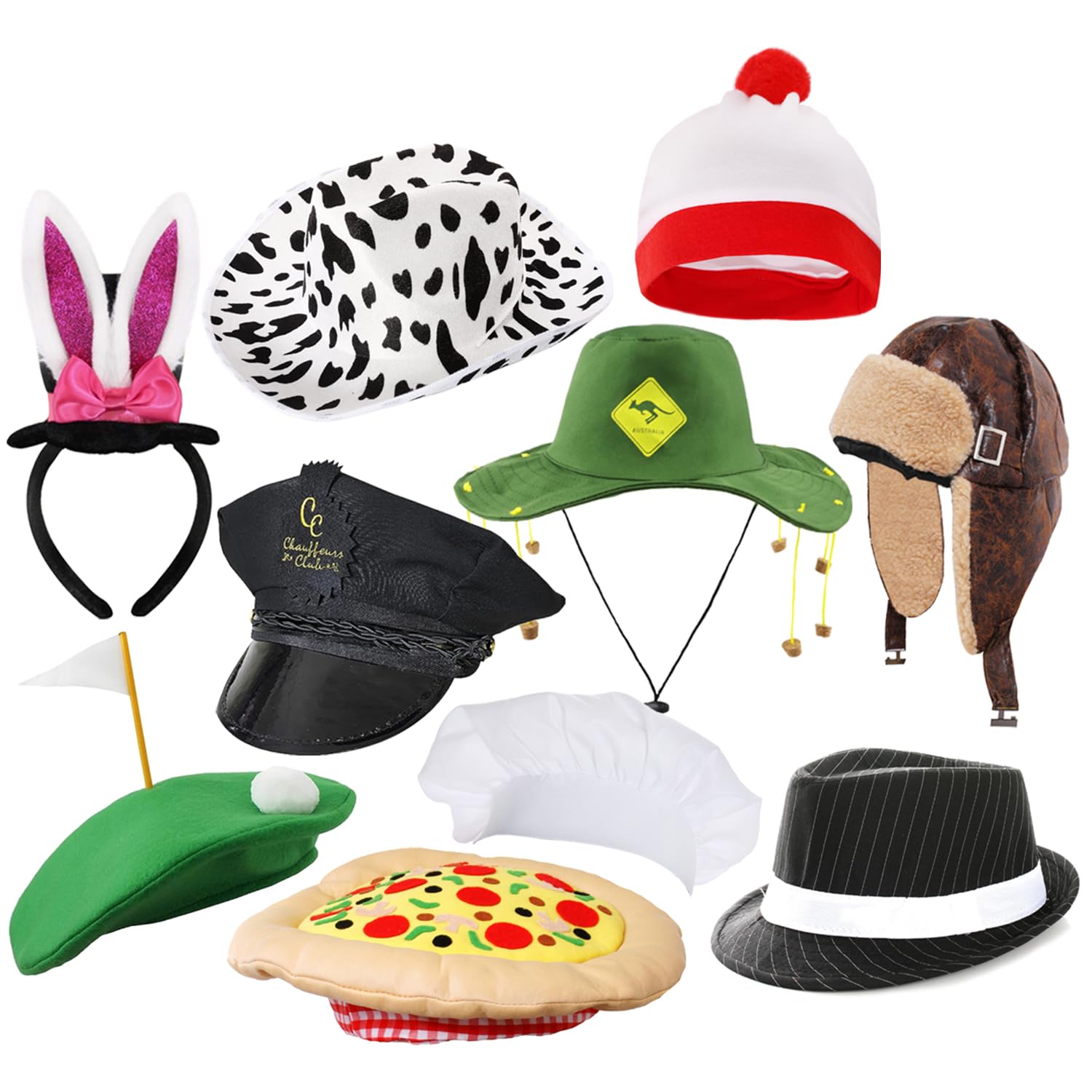 Lot de 10 chapeaux de fête pour photomaton – Chapeaux fantaisie amusants pour adultes et enfants – Couvre-chef pour photomaton, anniversaires, enterrements de vie de jeune fille, événements et plus