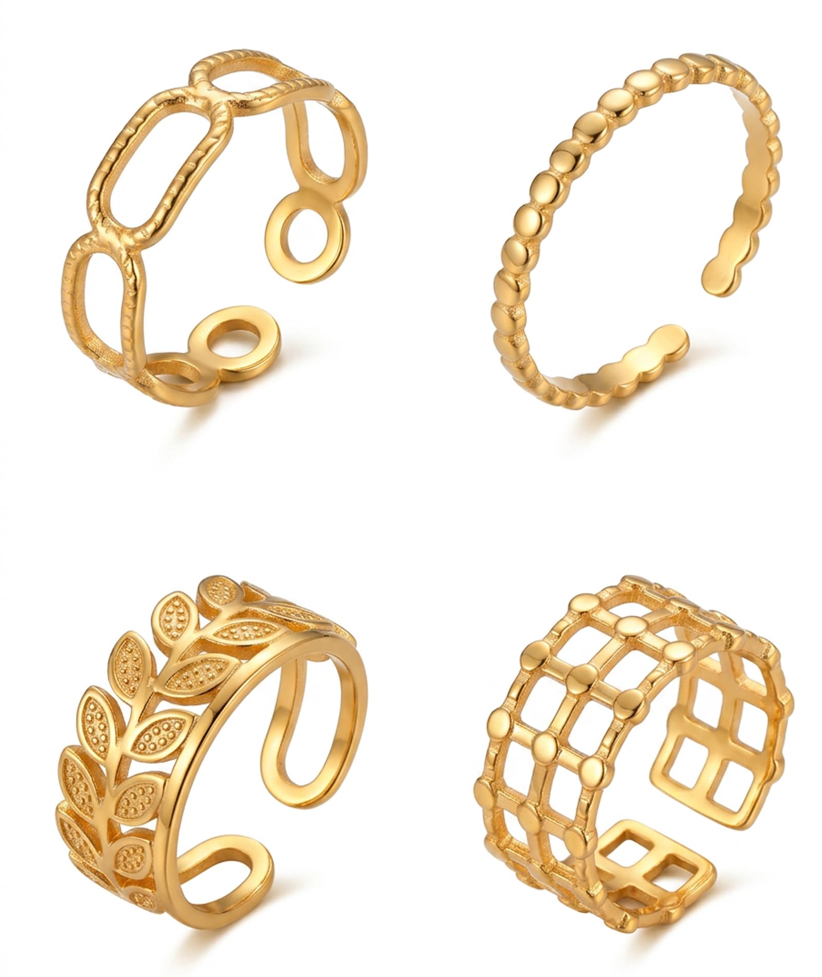 Toe Rings For Women Gold Stainless Steel Adjustable Open Statement Toe Ring Dainty Non Tarnish Stackable Dainty Rings Jewelry-picture-35