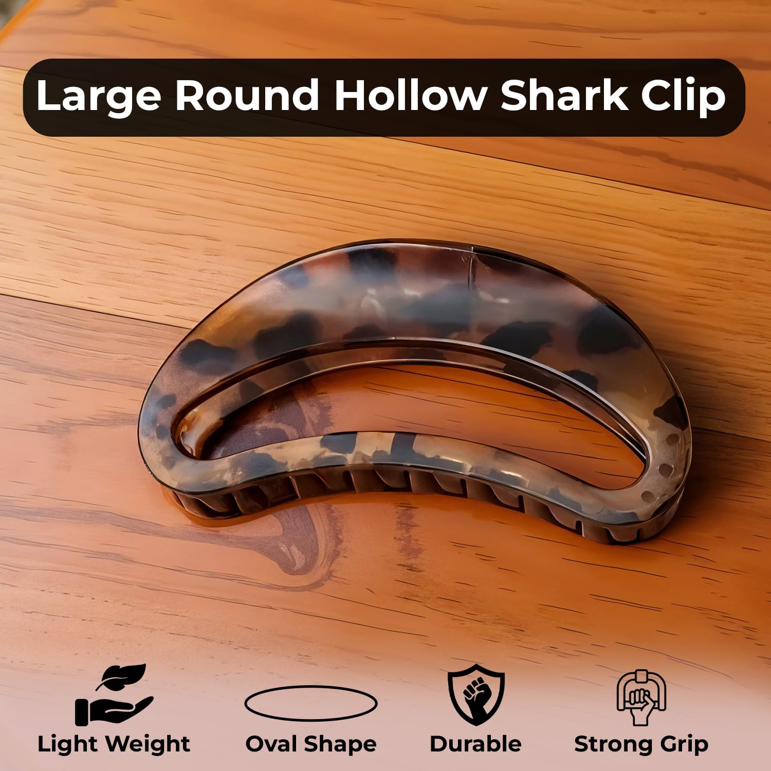 Ello Large Claw Clips - Large Claw Clip for Thick Hair - Hair Clips for Women and Girls - Pack of 4 (Multicolor, Curved) - Image 2