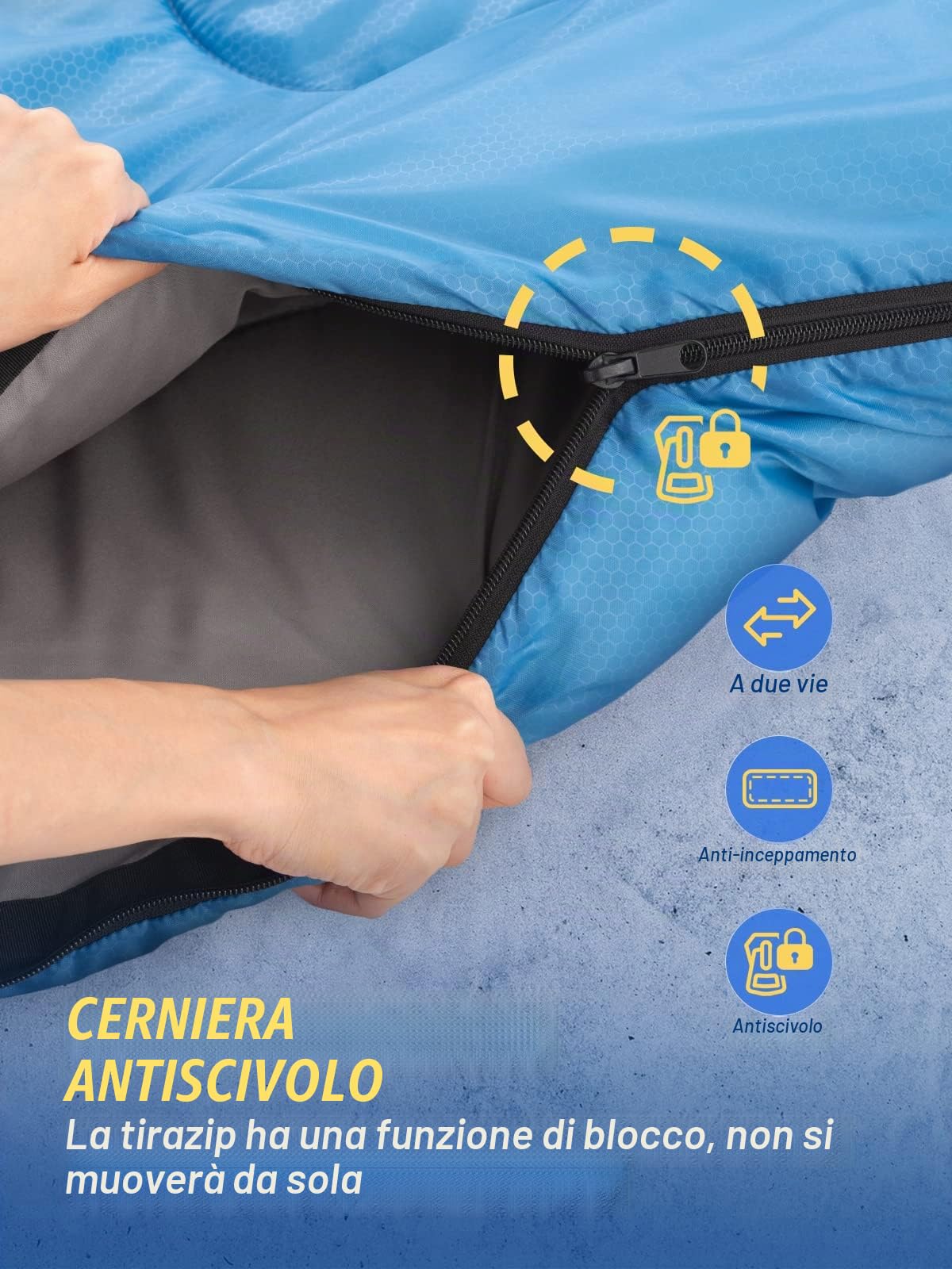 Forceatt Sacco a pelo per 4 stagioni, sacco a pelo invernale, campeggio, viaggi, festival, adatto per diverse stagioni, 2,4 kg