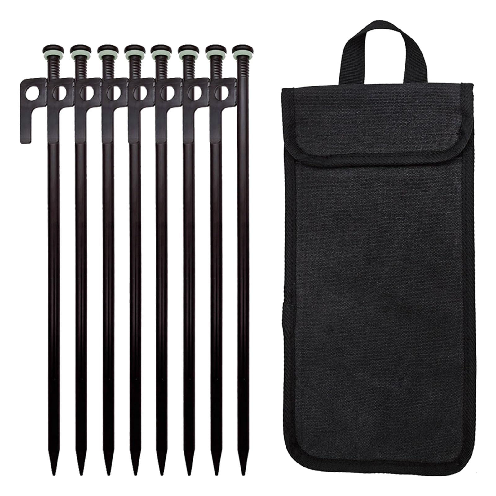 Piquetas Camping 4/8Pcs Tent Stakes Forged Steel Pegs Ground 30cm Camping Spikes with Storage Bag for Outdoor(8PCS)