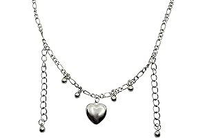 Stainless Steel Heart Pendant, Heart Locket Choker for Women and Girls, Heart Charm Necklace