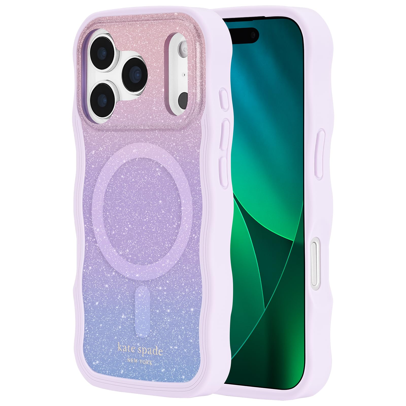 Kate Spade New York iPhone 17 Pro Case - Compatible with MagSafe - Designer Phone Case - Opal Glitter