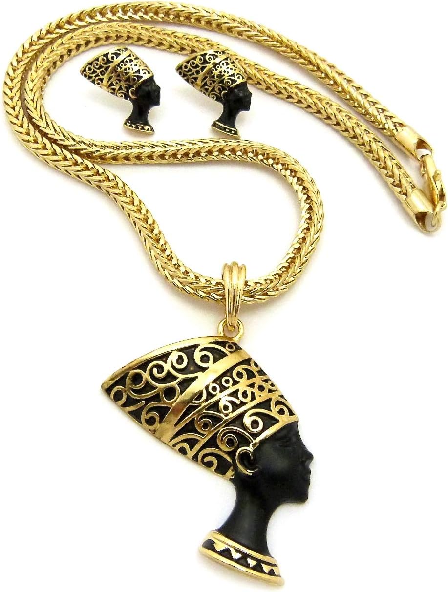 GWOOD Nefertiti Set Egyptian Queen Beautiful Woman Pendant Necklace