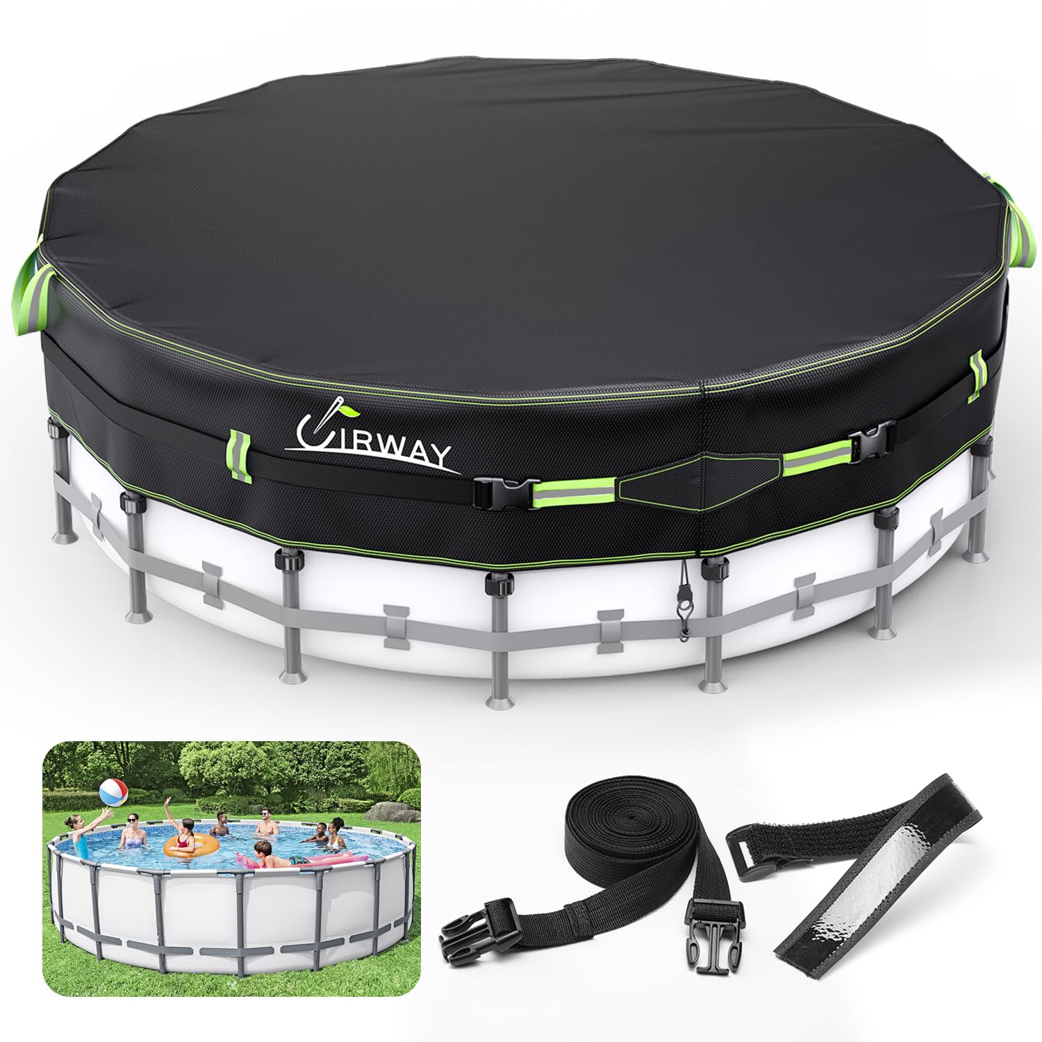 UIRWAY 500D Pool Cover 12FT Round