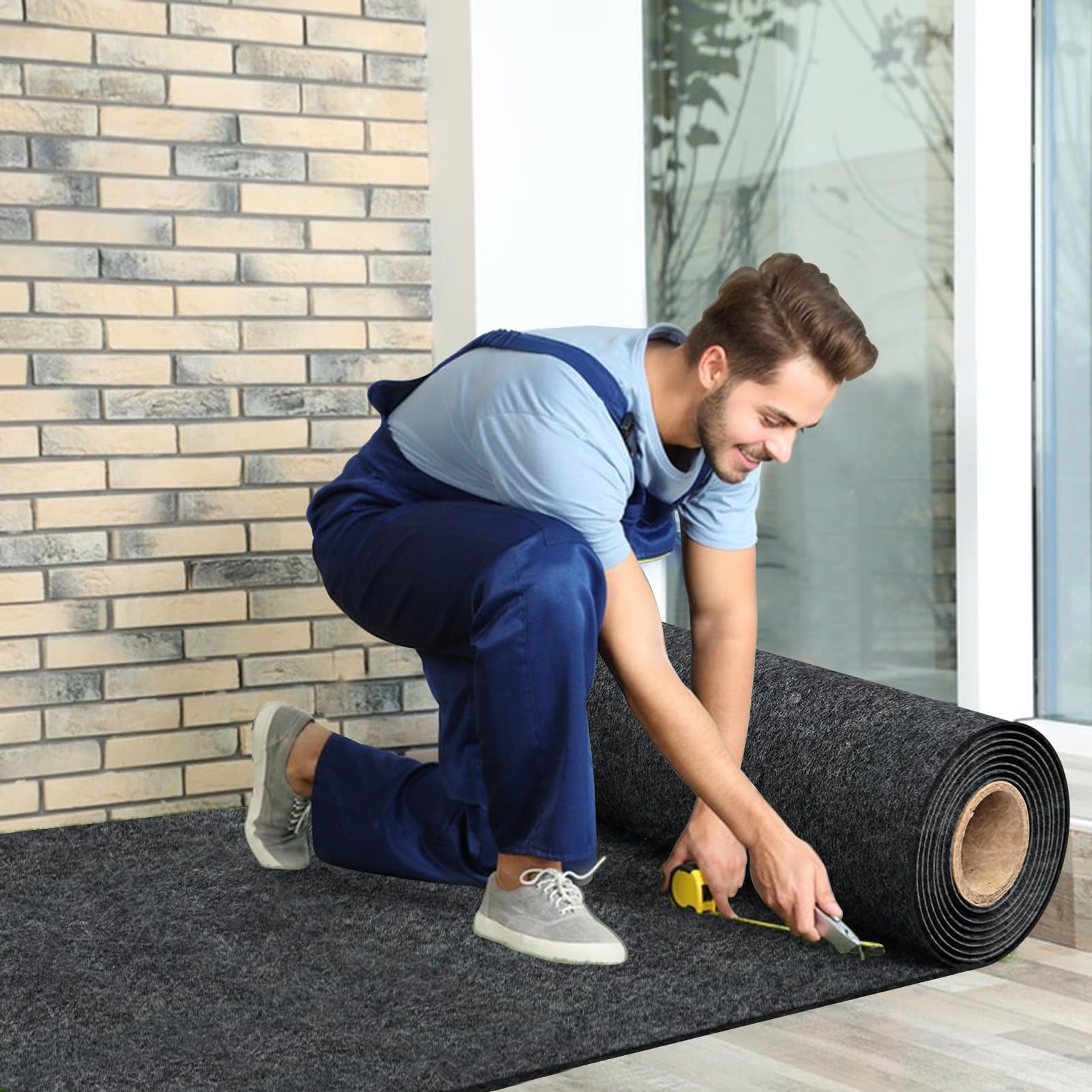 8.8 X 22 Ft Ölauffangmatte, Garagenboden Ölauffangbehälter Non-Slip Felt Cuttable Garagenmatte Motorrad Teppich