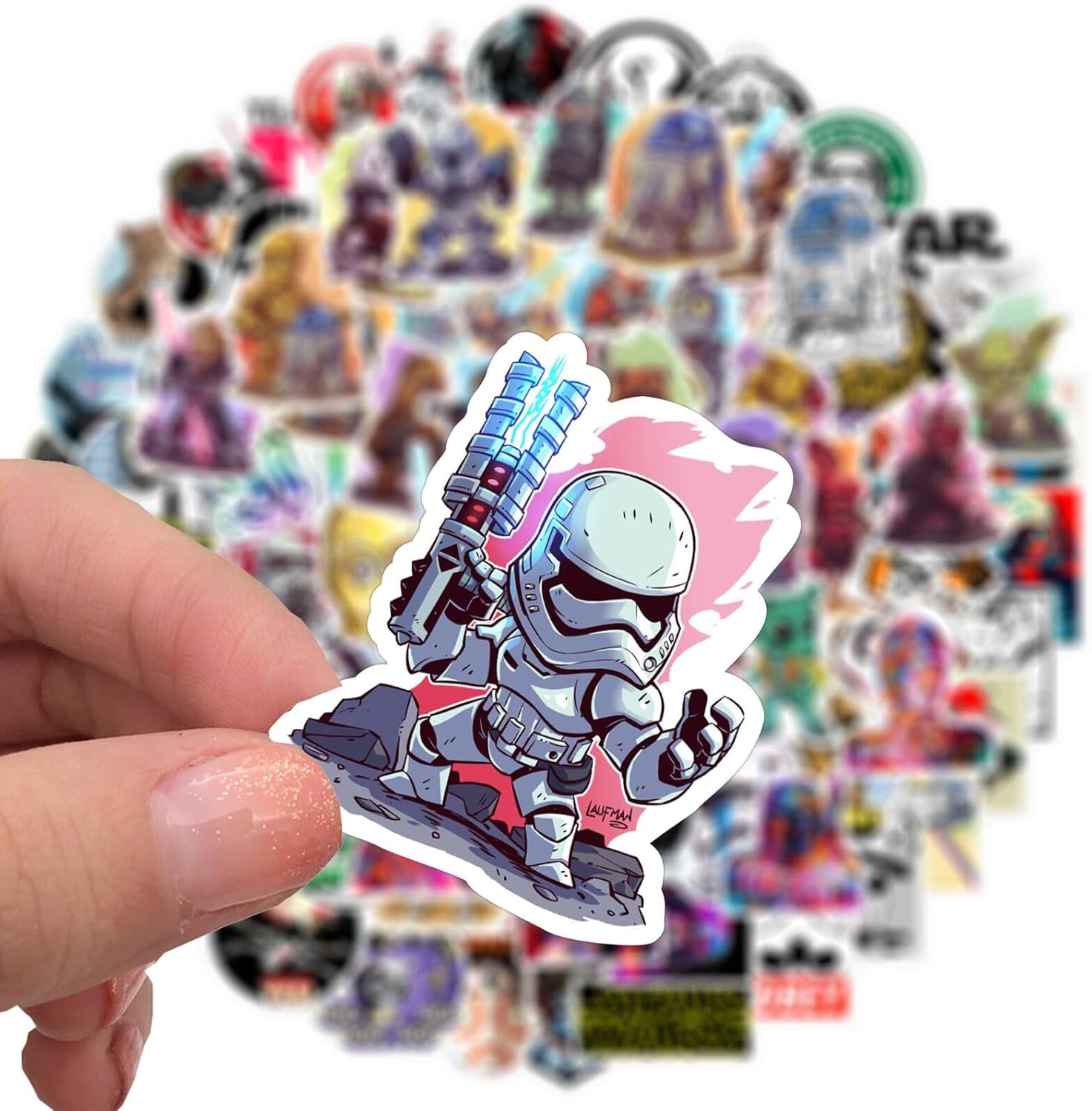 100PCS Star Wars Stickers Cool Stickers Pack Cartoon Cool Character Movie Deals Waterproof Vinyl Water Bottles Laptop Movie Sticker for Party Décor (XQ100) - Image 7