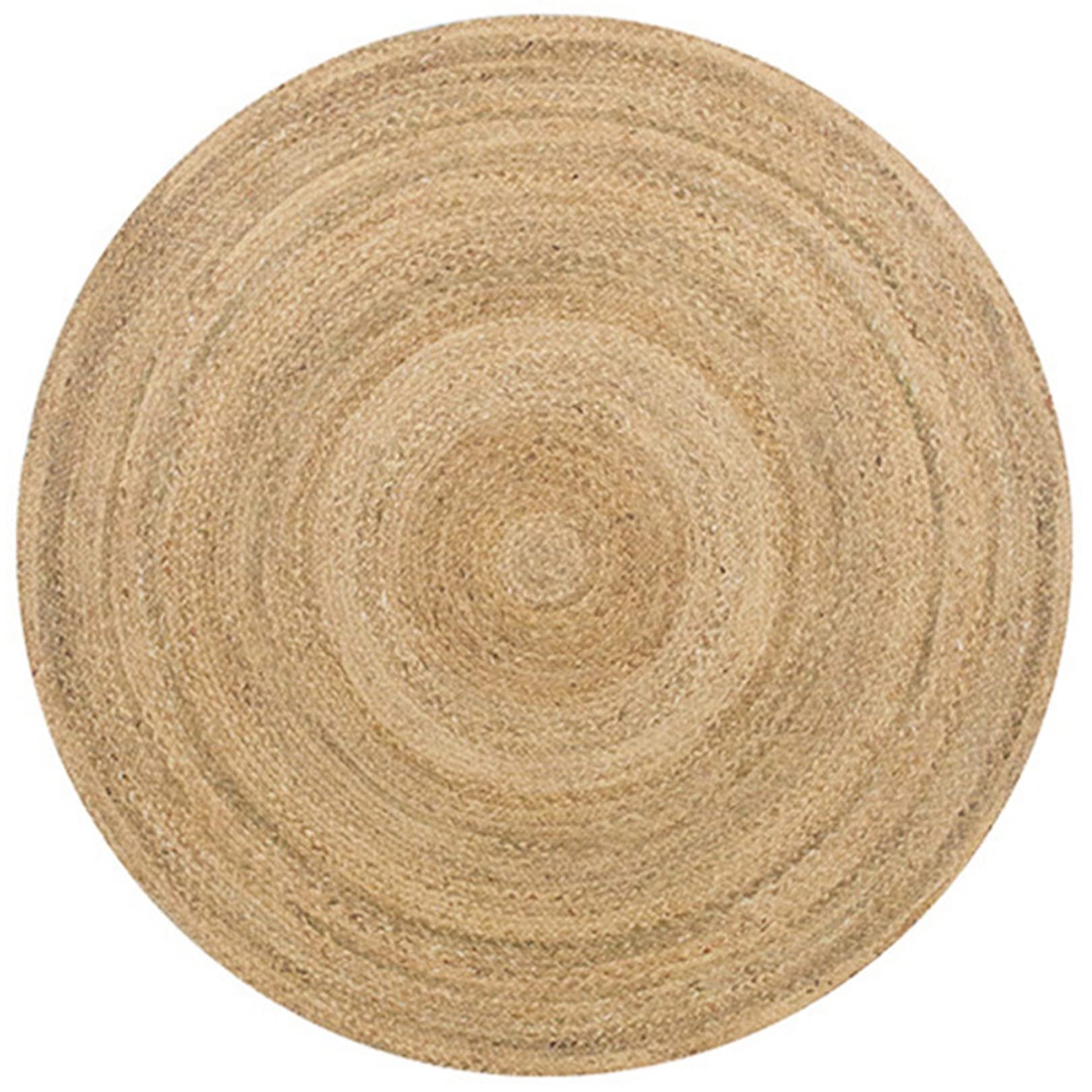 Tapis de porte en jacinthe d'eau naturelle, paillasson rond 80cm pour entrée et salon
