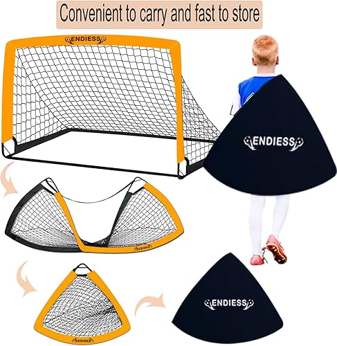 Miniatura 3 de Deportes niños practican porterías de fútbol, juego de red de fútbol plegable desplegable, redes de fútbol portátiles para práctica, mini porteros -