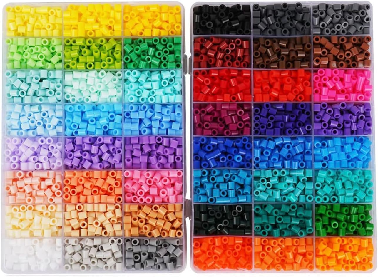 TCTHBC Fuse Beads Kit 9,600 Pieces Melty Beads 48 Colors 5mm Iron Beads Compatible