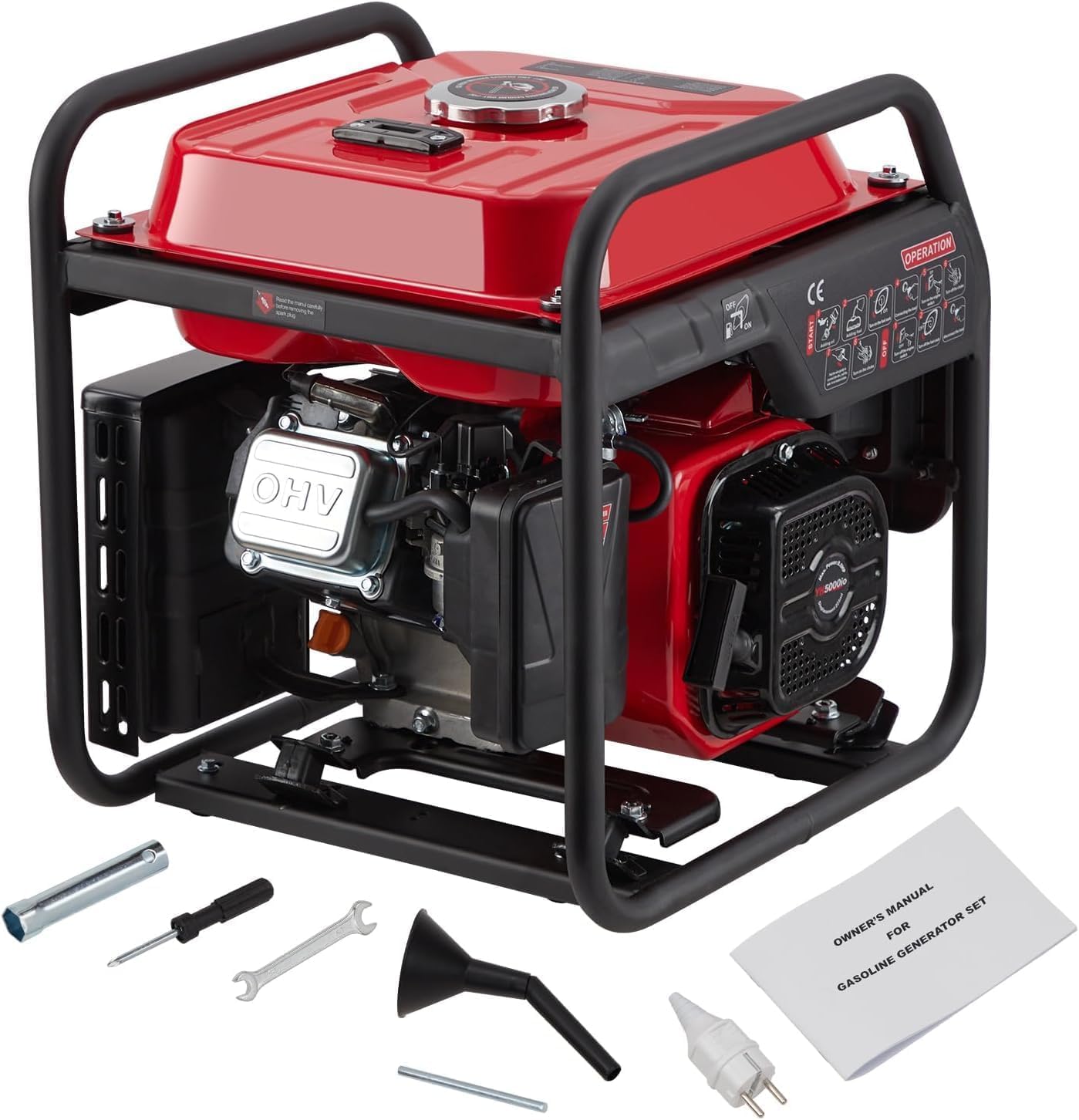 Generator 4000 W Generatoren Variable Frequenz, Benzingenerator | Extrem Leise | USB | Wasserdichte Steckdose | Tragbar – Geeignet für Outdoor | Camping | Wohnmobil | Notfall
