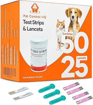 50 Test Strips for Pet Control HQ Glucose Monitor - Accurate Diabetes Testing for Dogs & Cats Compatible with Pet Control HQ Glucose Monitoring