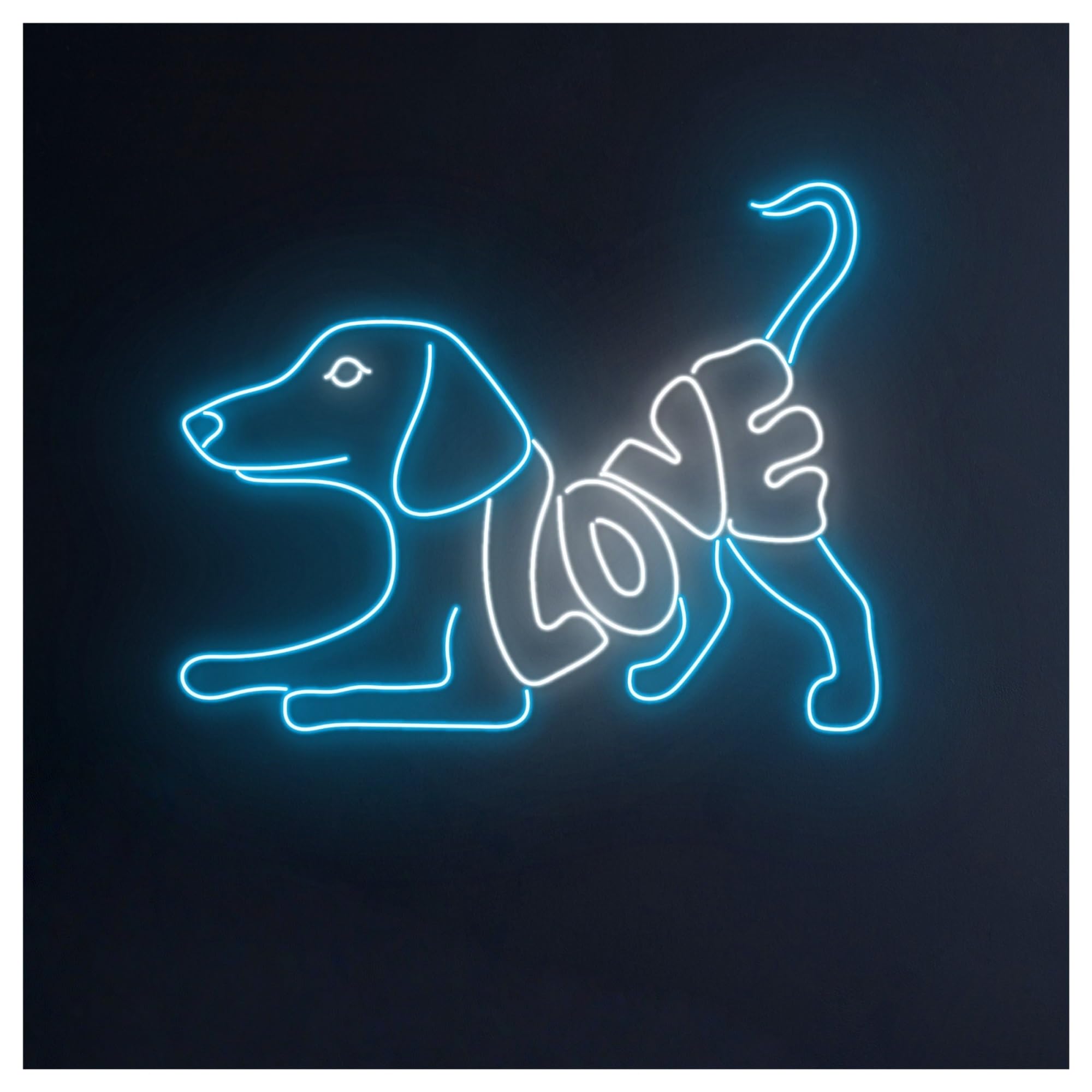 RONGCH Hanging Art Neon Signs Love Dachshund Neon Sign, Suitable for Home Wall Decor with Dimmable 50cm