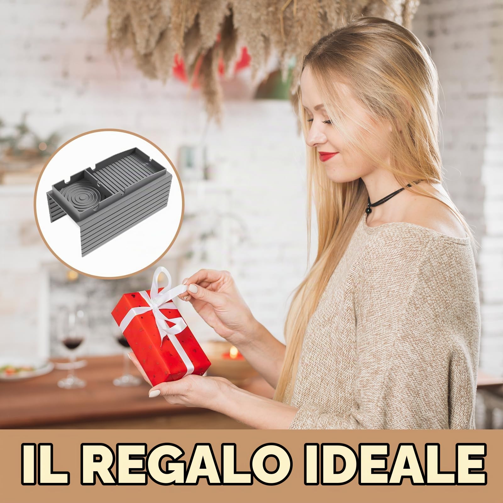 Vassoio da Divano, Organizer Divano Bracciolo in Silicone, Antiscivolo Porta Telecomando da Divano per Telefono, Tablet, Riviste, Tazza, Grigio
