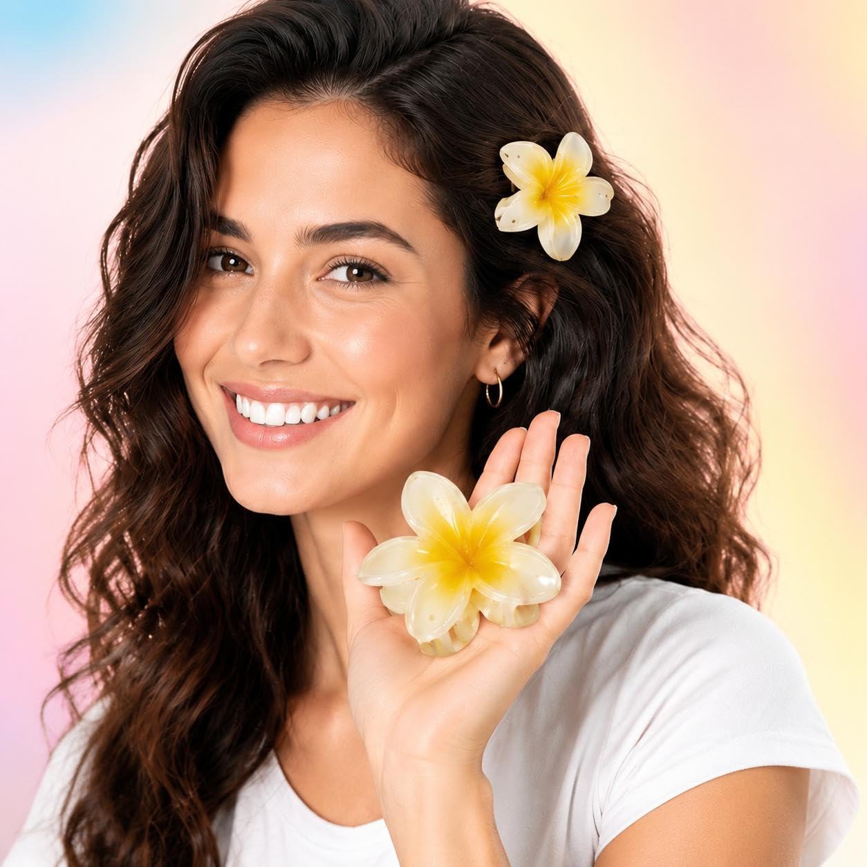 Transparent Bauhinia Flower Hair Clip, Plastic Resin Hair Accessory for Everyday Hairstyles, Parties and Dressy Looks