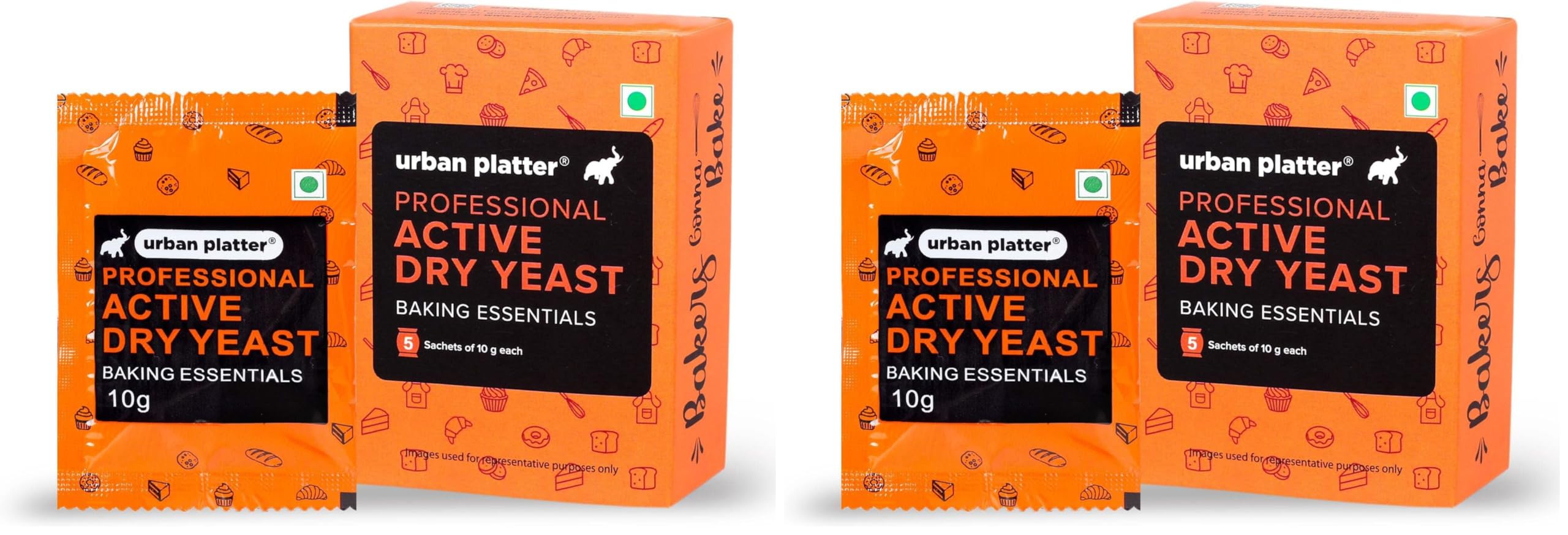 Urban Platter Baker's Active Dry Yeast, 50g (5 Sachets of 10g each) (Pack of 2)-image-23