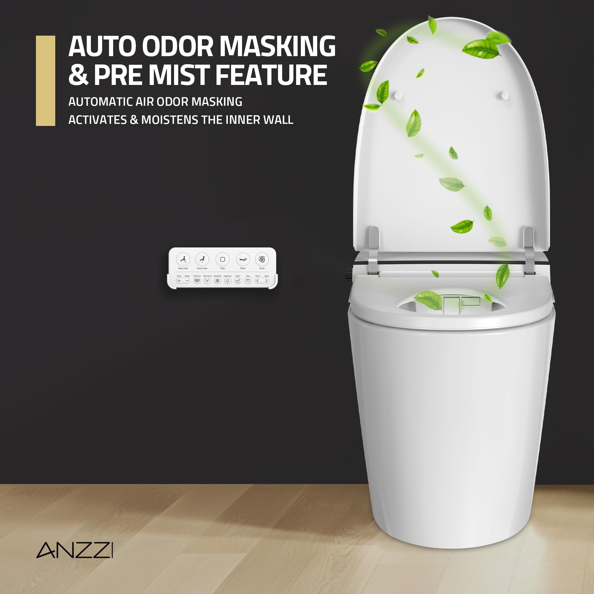 ANZZI Juno Smart One-Piece Toilet and Bidet Set White 26 in Heated