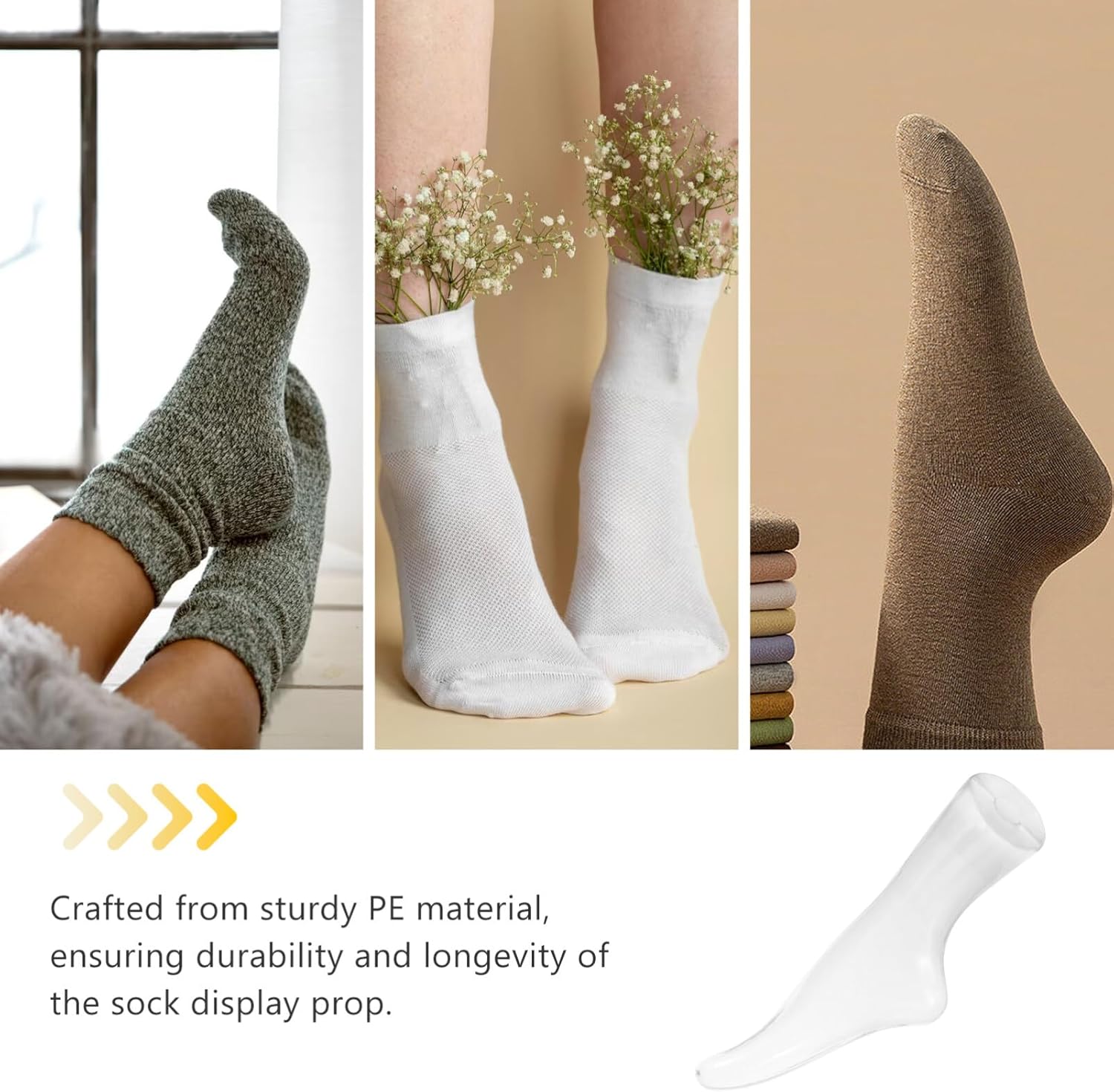 OUNONA 2 Pack Plastic Foot Mannequin Display Models for Socks and Anklets Female Sock Model Feet for Short Stocking and Jewelry Display 14-Inch Transparent PVC Foot Props