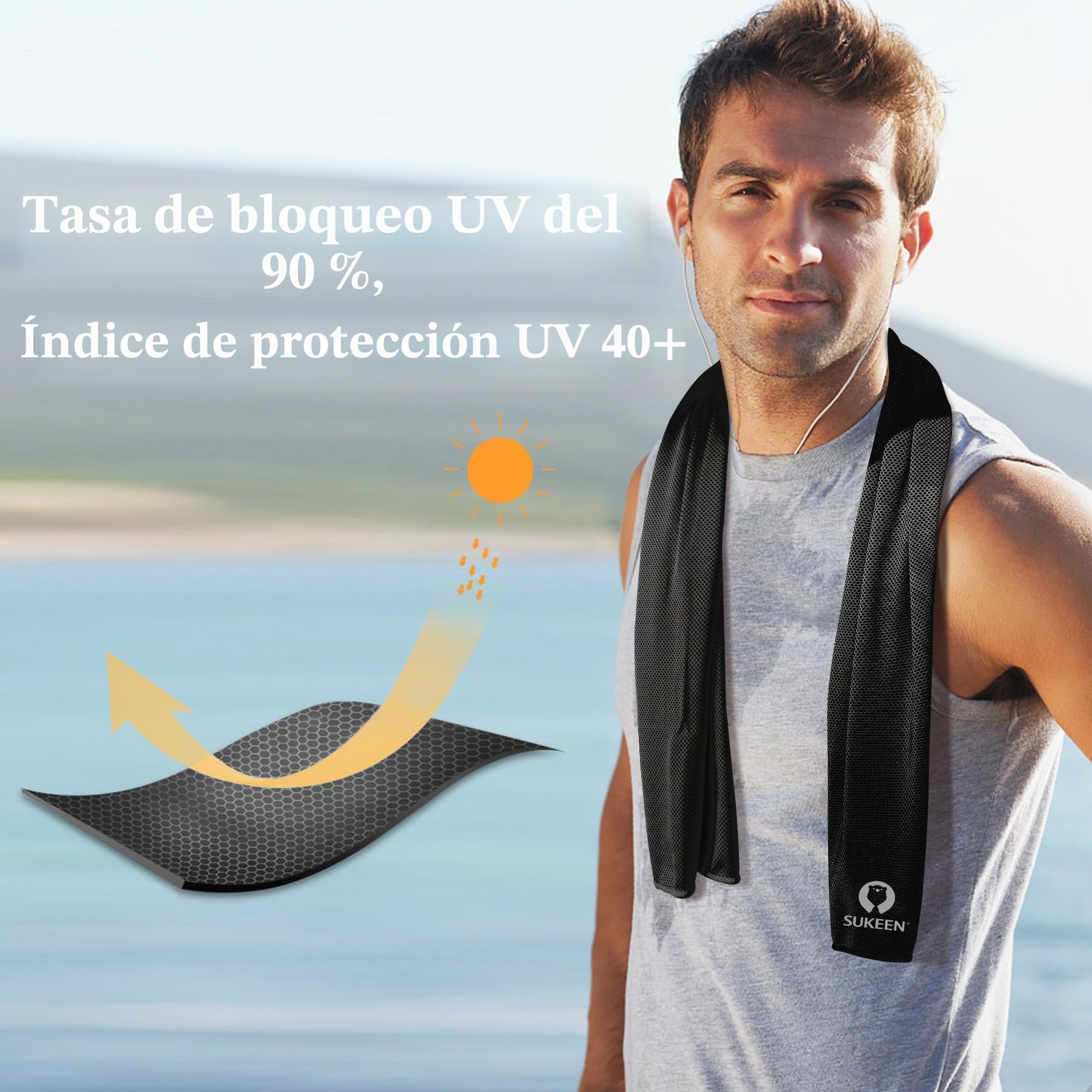 Sukeen Juego de 6 Toallas de Enfriamiento - Microfibra para Gimnasio, Hielo, Refrigeración de Cuello, Mano Refrescante y Deporte