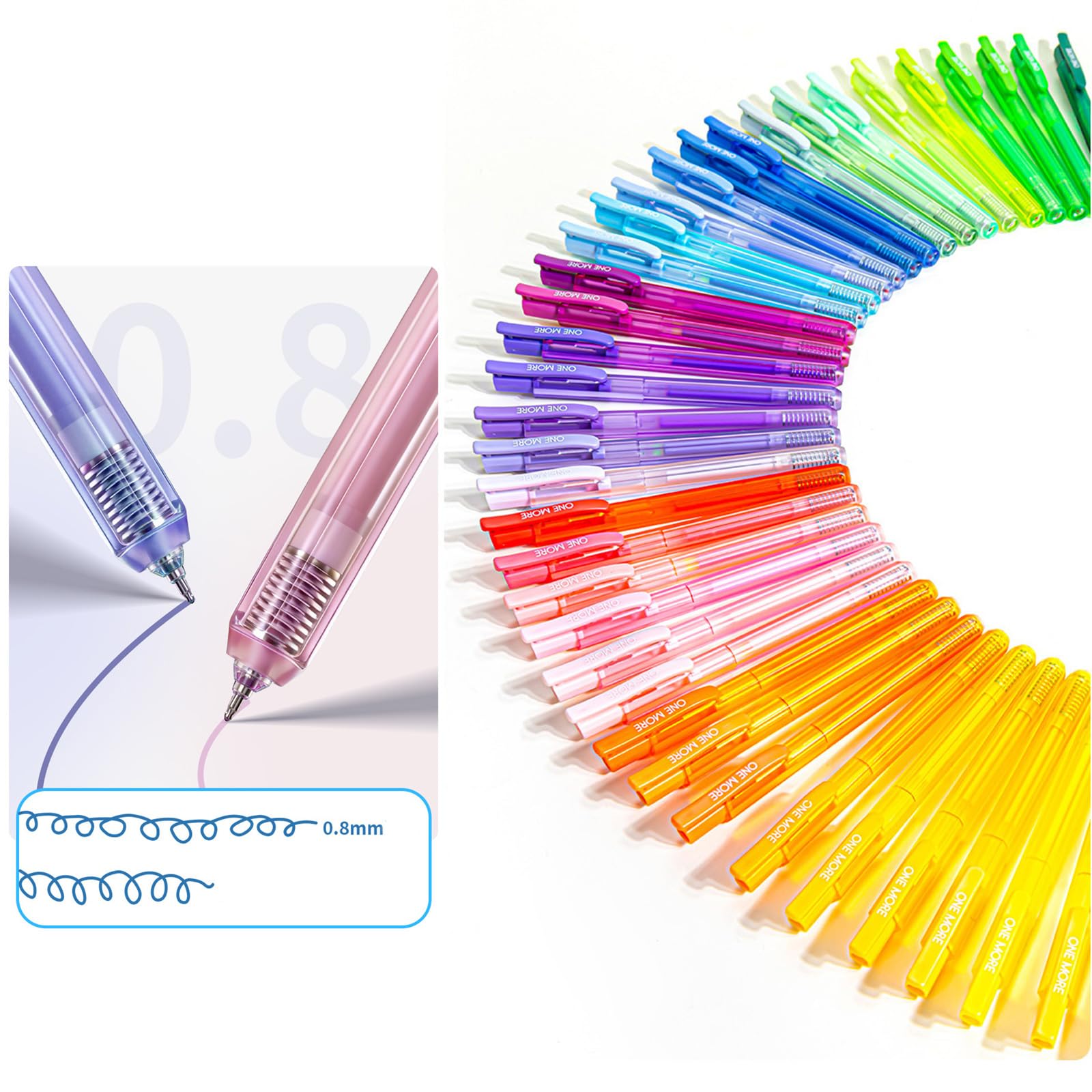 Penna da disegno 0,8 mm multicolore per schizzi artistici, penna gel acrilica impilabile
