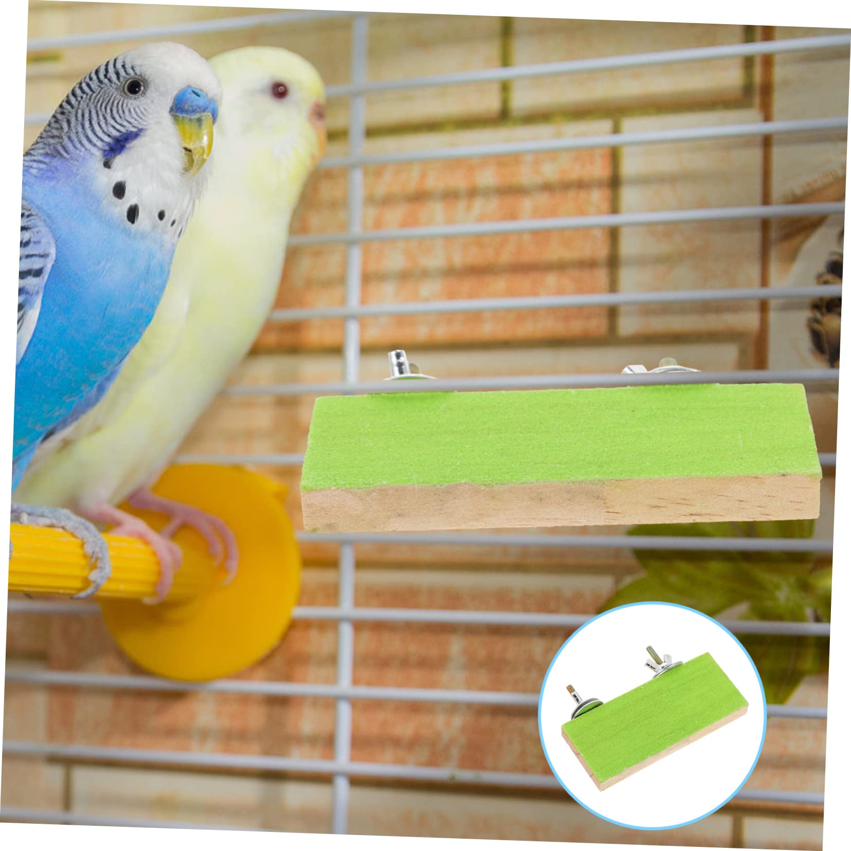 COLLBATH 2Pcs Rectangular Bird Platforms Durable Sanded Perch Stands for Parakeets Cockatiels Easy to Install Bird Cage Accessory Promotes Healthy Foot Stimulation