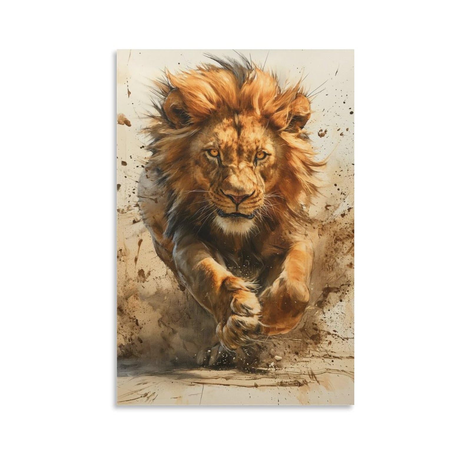 Dhbaneiok Unframe-Style-2 Lion Wall Art Canvas Print Painting Wall Decor Set Of Ornaments For Walls Bedroom Living Room 16X24inch(40X60cm)