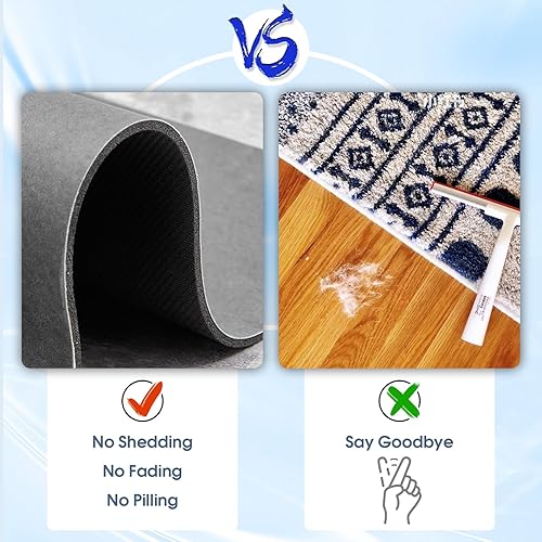 Miniatura 6 de NFECO Tapete de baño antideslizante, absorbente de cena, delgado, con parte trasera de goma, lavable de rizo para debajo de la puerta, de secado