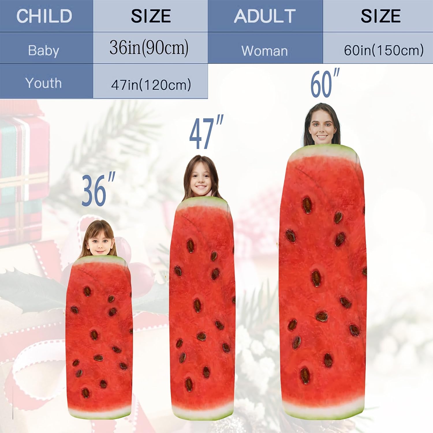 Watermelon Blanket, Funny Food Blanket for Adults & Kids, Realistic 36 Inch Round Throw