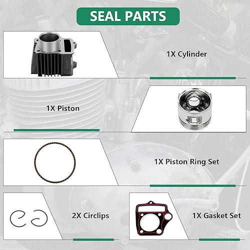 Miniatura 4 de SCITOO Culatas de motor para Honda S65 SL70 XL70 XR70R C70 CL70 CL70 CRF70F CT70 NUEVO Cilindro pistón anillos y kit de juntas