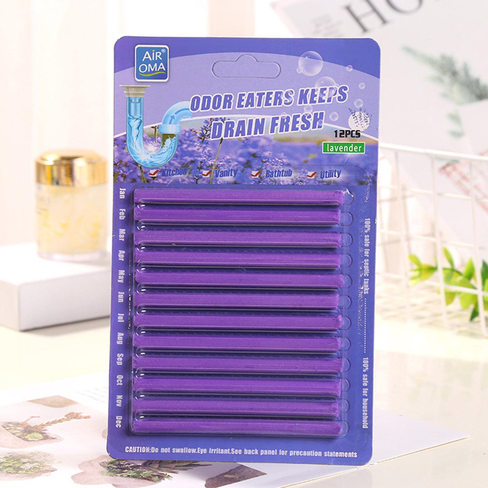 24 Pezzi Drain Sticks, Tubo Pulitore Detergente Cleaning Sticks Enzima, Mantiene Gli Scarichi Privo di Ostruzione E Odori per La Pulizia di Tubi di Scarico del WC, Cucina/Bagno