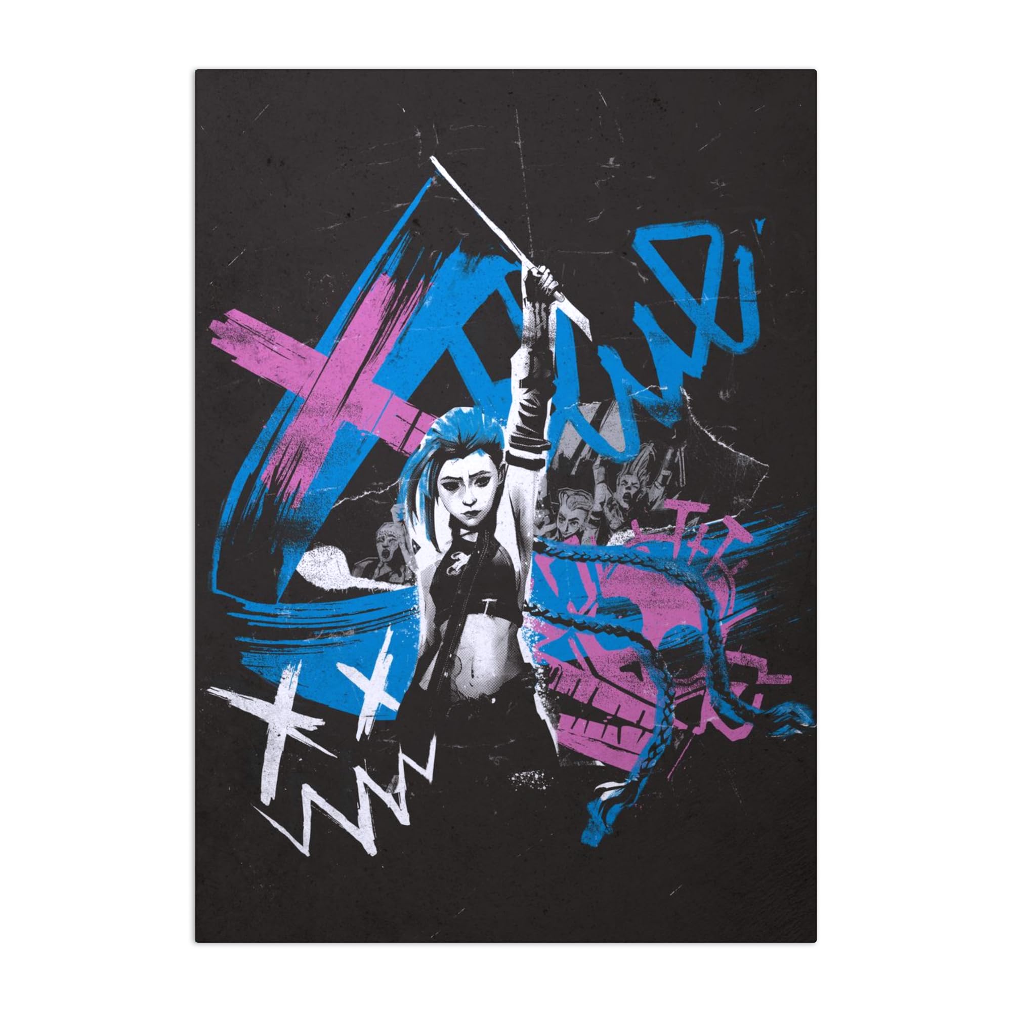 Displate Póster de Arcano de Metal, Arcano, Arcano Decorativo, Arcano, Arcano, Merchandising League of Legends, Póster Bandera Azul, 67,5 x 48 cm