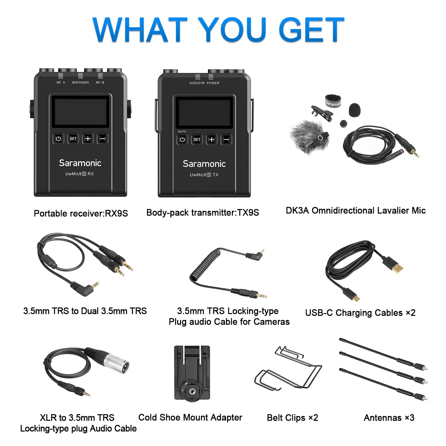 Amazon.com: Saramonic Microphone UwMic9S Kit1, Advanced Wireless