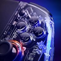 Vista 5 de NYXI Hyperion Transparent Style Wireless Joy-pad with 8 Color LED for SwitchSwitch OLED, Hyperion switch controller with RGB Lights, Programmable