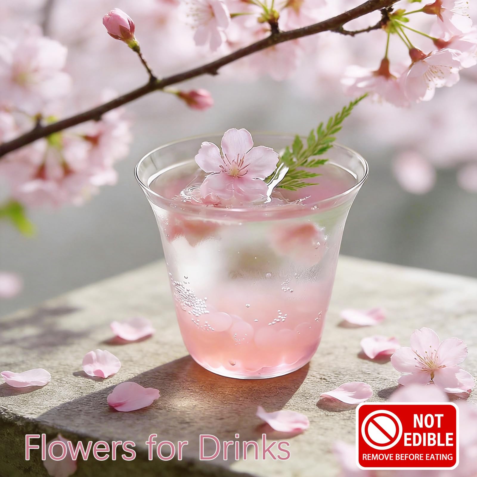 48 Stück gemischte Kirschblüten natürliche getrocknete gepresste Blumen für Kuchendekoration, echte trockene Blumen für Harzschmuckherstellung, DIY Kunsthandwerk – Rosa Sakura