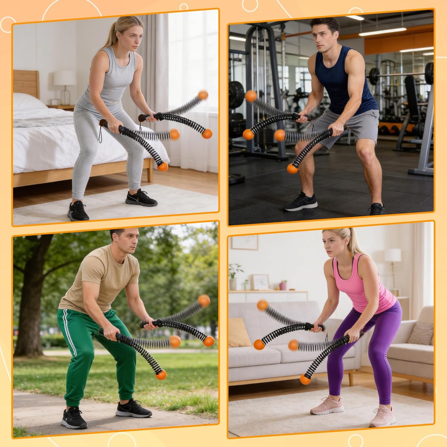 Adjustable Ropeless Battle Ropes,Portable Strength Training Rope Set with Wrist Wraps and Headband,Cordless Weighted Battle Ropes for Home Gyms,Low-Impact Full-Body Workout Equipment for Men and Women