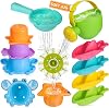 Baby Bath Toys for 1 2 3 4 Year Olds Toddler Kids - 10PCS Mould Free Water Play Swimming Pool Toys No Mould Watering Can Bath Boats Bath Cups Bath Jug Water Wheel for Children Boys Girls
