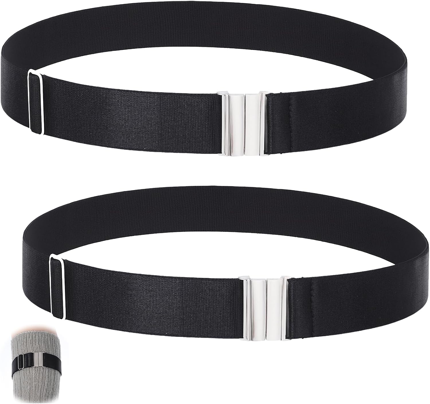 Tyqour 2 PCS Garter Belt Plus Size Thigh Garter Adjustable Thigh Strap Plus Size Black Thigh Garters for Women for Thigh High Socks Stockings
