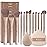 DUcare 14pcs Christmas Makeup Set,12Pcs Coffee Series Makeup Brush set with 2pcs Makeup Sponges Foundation Blending Face Powder Blush Eye Shadows Brushes