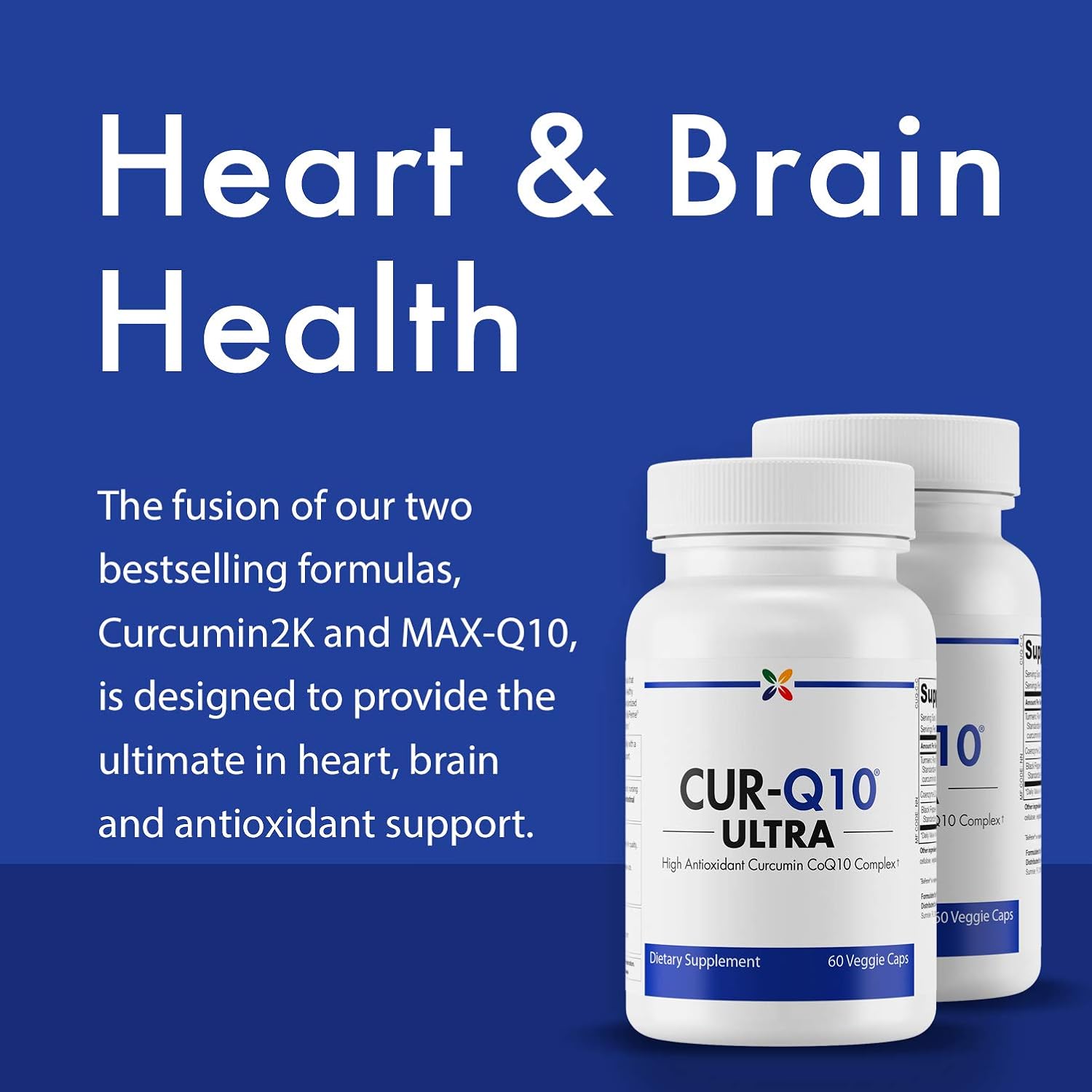 Stop Aging Now CUR-Q10 Ultra Curcumin CoQ10 Complex Veggie Capsules