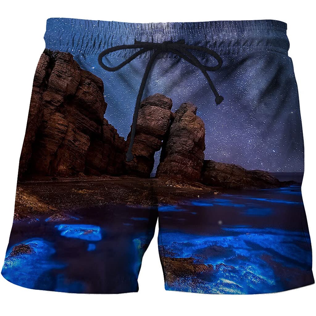 Funny Art 3D Printing Mens Surf Trunks Shorts Pants Running Sports