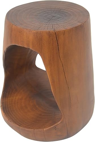 Miniatura 115 de kevinplus Mesa auxiliar redonda de madera para sala de estar, mesa auxiliar retro en relieve para apartamento, dormitorio, oficina (diámetro 20.5 x