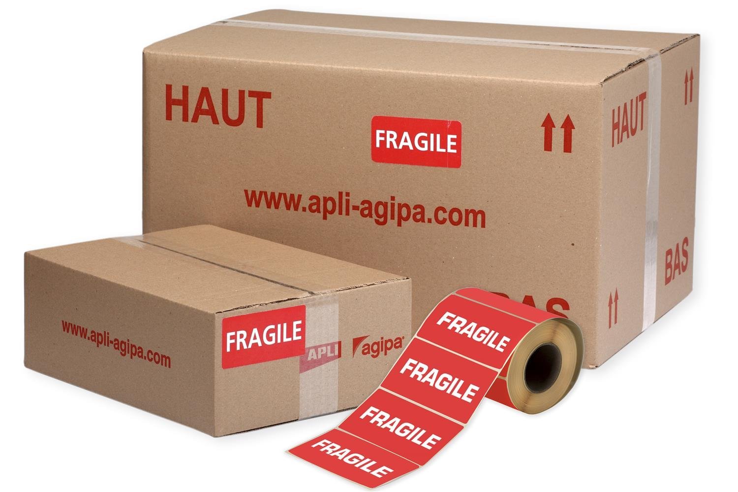 Apli 102127 500 etiquetas Fragile, 50 x 100 mm