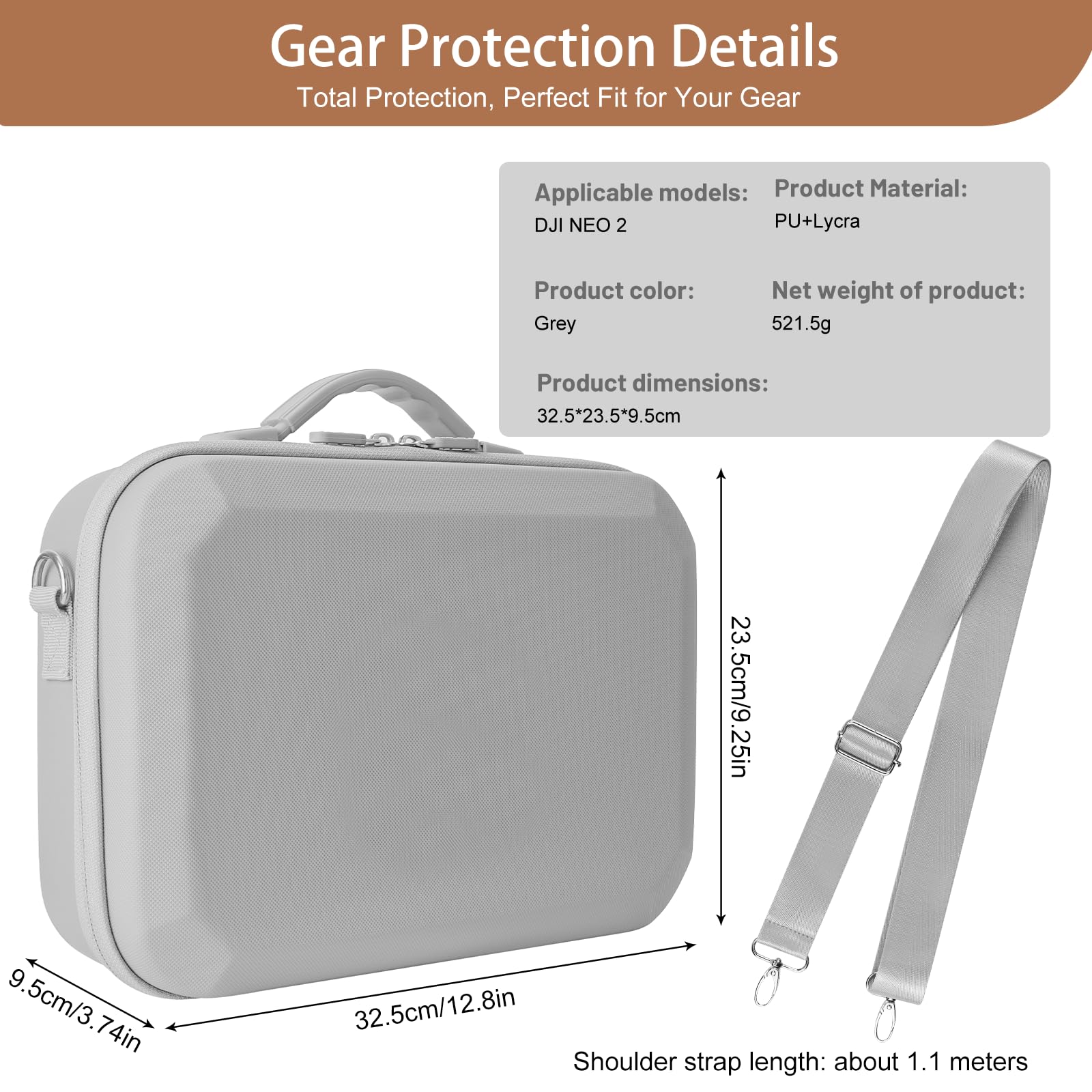 Étui Case pour DJI Neo 2 Sac, Sacoche pour DJI Neo 2 Fly More Combo Accessoires Housse, pour Manette RC-N3/Batterie Neo2 Transport Boîte de Voyage Valise Compacte, pour Rangement Drone