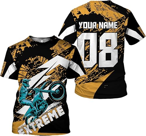 Miniatura 8 de Leprints - Camiseta de motocross personalizada con número y nombre de carreras 3D para motocicleta, todoterreno, sudadera con capucha