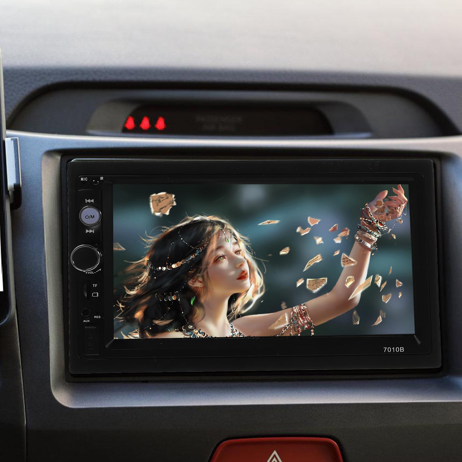 Ipetboom Pantalla de Radio para Coche Estéreo de Coche con Conectividad Inalámbrica Doble DIN 800 * 480 Fm87.5-108mhz para Móvil con Cámara y Control Volante