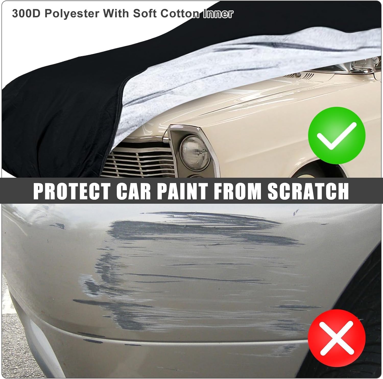 SAPUBK Waterproof Car Cover Compatible with 1960-1974 Ford Galaxie 500 XL Starliner Fairlane Sedan Coupe Hardtop All Weather — view 5